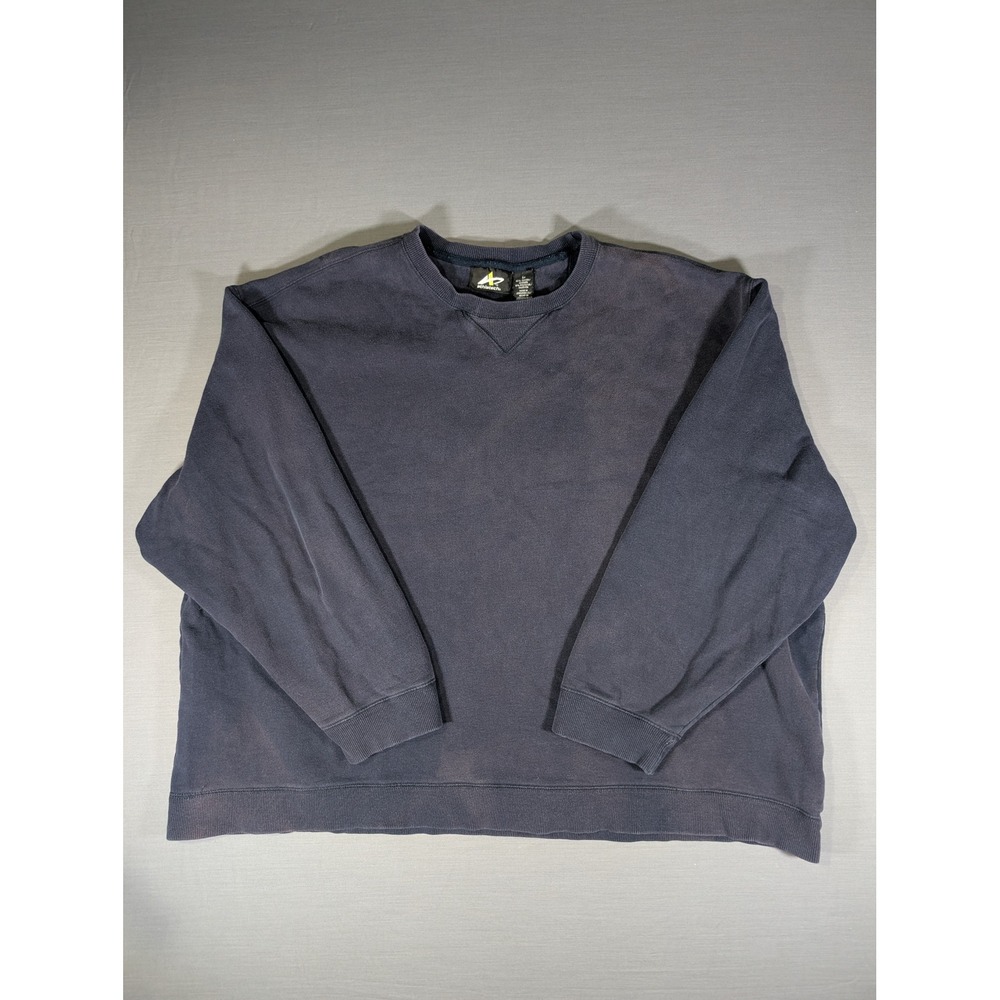 Athletech Mens 3X Navy Blue Fleece Crewneck Sweatshirt Long Sleeve Pullover